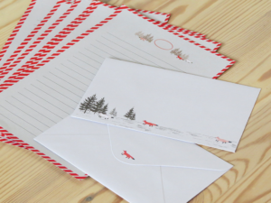 Briefpapier Set Fuchs im Winter als Geschenk Set