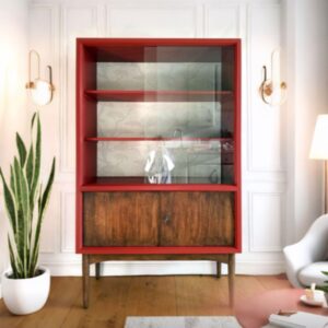 Mid Century Vitrine - Kupfer & Palisander