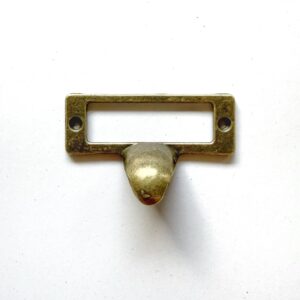 Etikettenhalter mit Griff für Apothekerschrank, Bronze